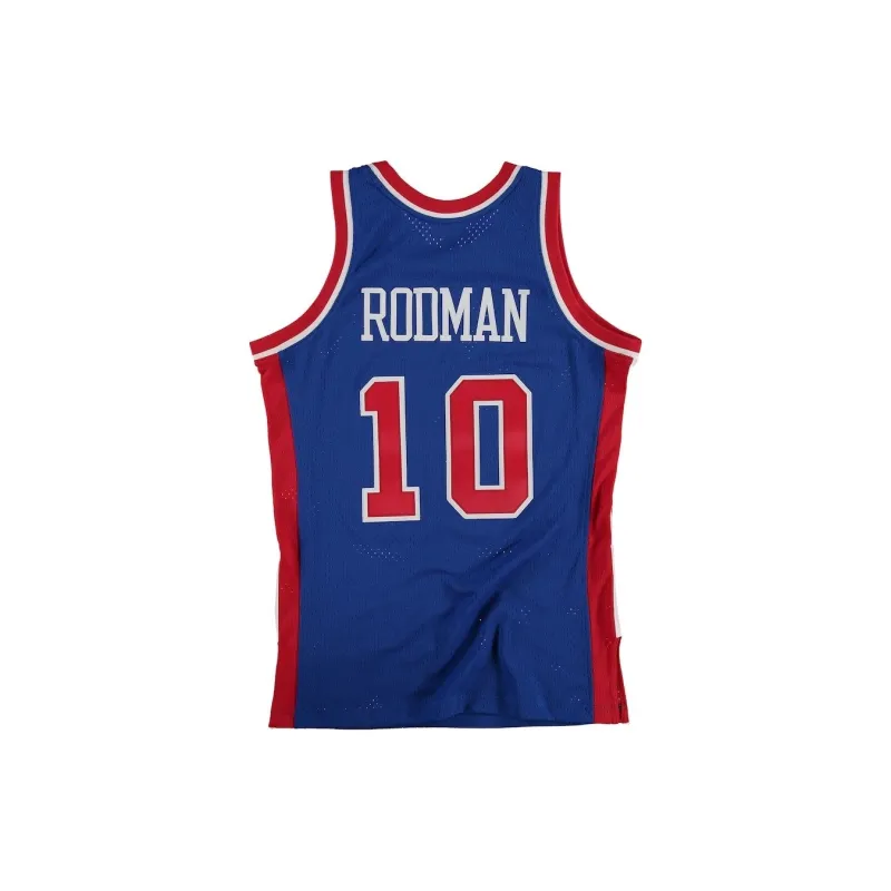 NBA Detroit Pistons Dennis Rodman 1988 Hardwood Classics Road Basketball Jerseys Men's Blue-1