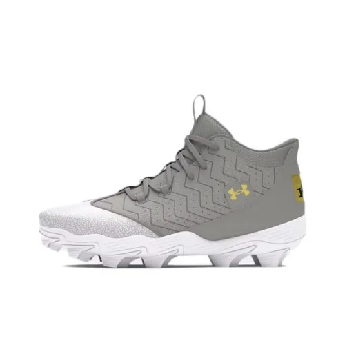 Under Armour Training Shoes Men Mid-Top Baseball Gray / Metallic Gold