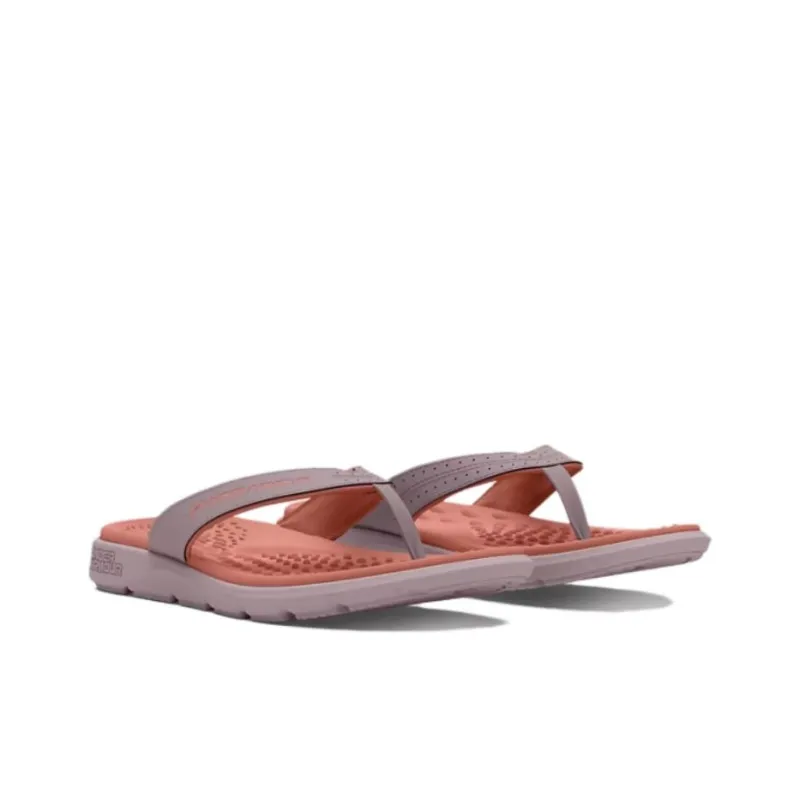 Under Armour Slip-Resistant Quick Dry Flip Flops Women's Gray Orange-2