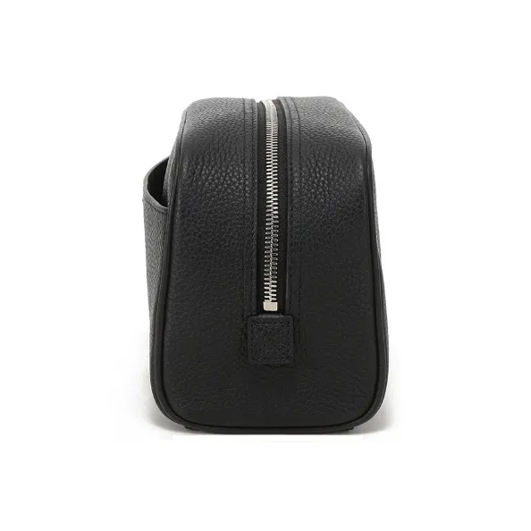 BALLY Cow Leather Toiletry Bag, Makeup Bag Men's Black-2