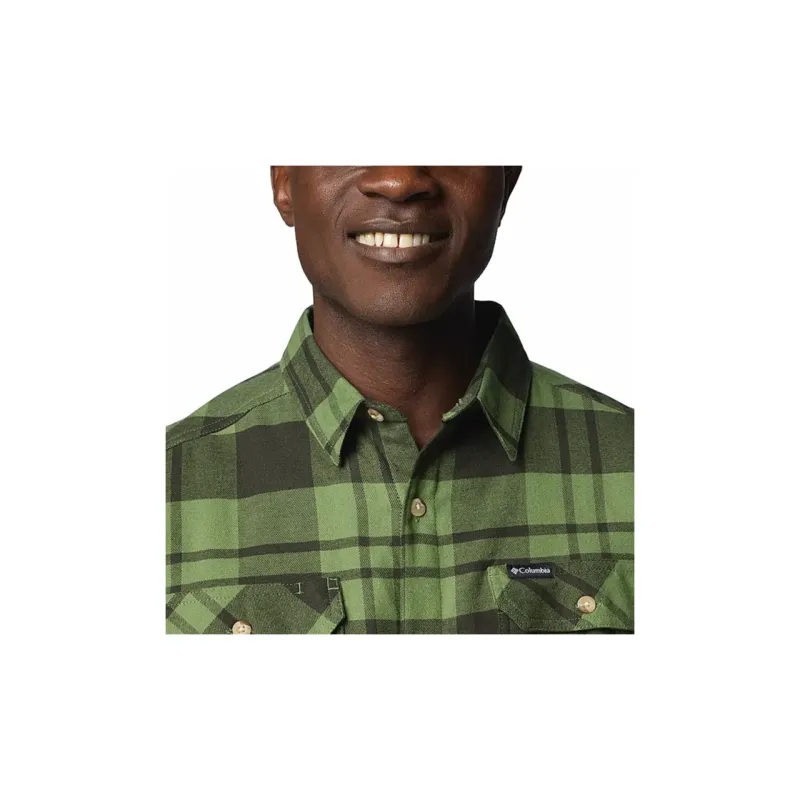 Columbia Green Flare Gun Stretch Flannel Long Sleeve Shirt Men's Green-4