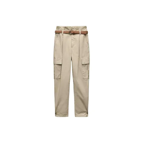 ZARA Cargo Pants Women's Light Khaki