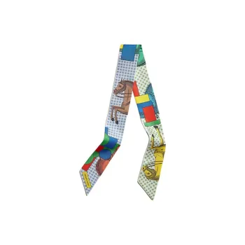 HERMES Mulberry Silk Scarves Women's Multicolor