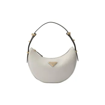 PRADA Leather Crescent Bag Shoulder Bag Shoulder Bag, Handbag Women's White