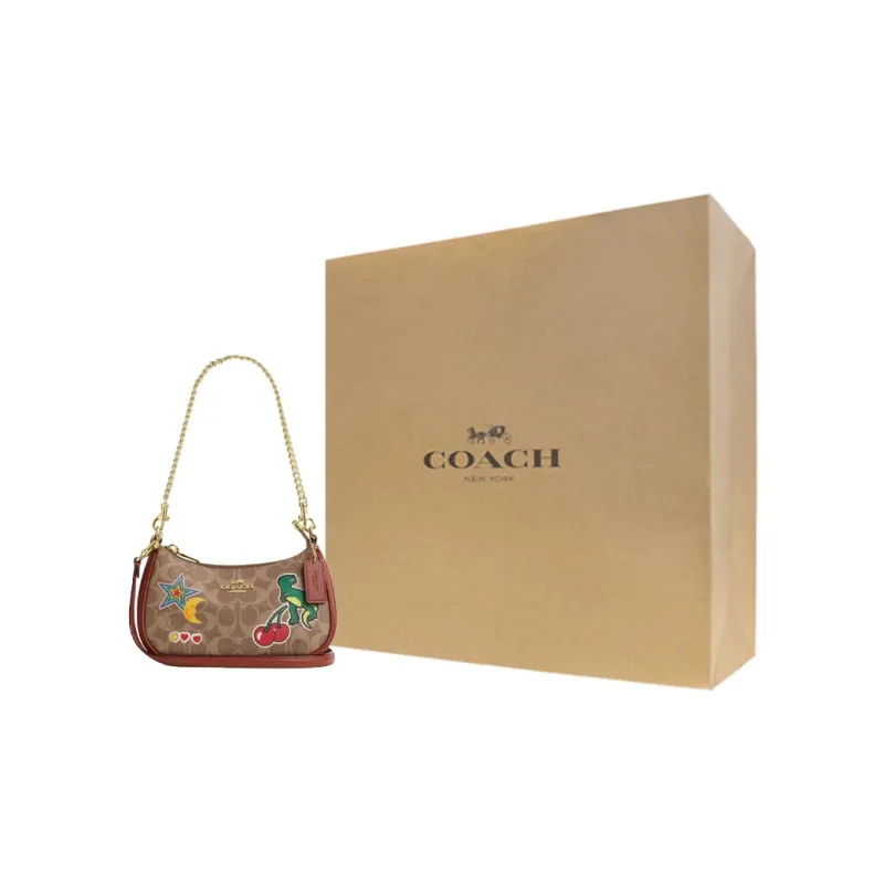 COACH Teri PVC Bonded Leather Crossbody Bag Shoulder Bag Women's Brown-4