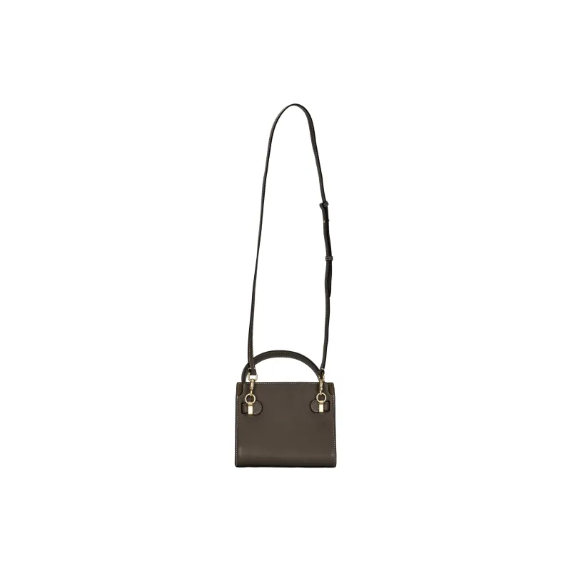 TORY BURCH Lee Radziwill Leather Portable Crossbody Bag, Shoulder Bag Women's Tan-2