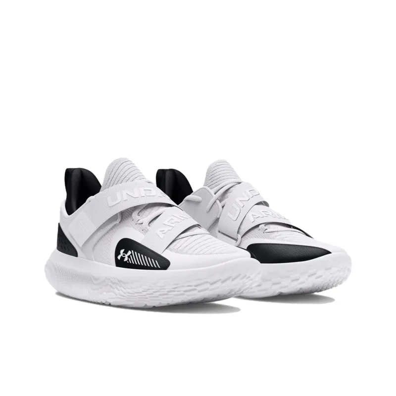 Under Armour Anti Slip Wear Resistant Low Top Basketball Shoes Unisex White-2
