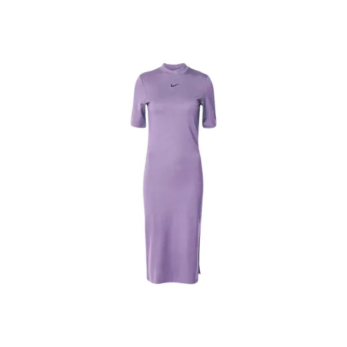 Nike Sportswear Essentials Series Short-Sleeved Dresses Women's Purple