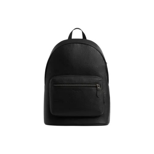 COACH Pebbled Leather Backpack Large Size Men's Bronze & Black
