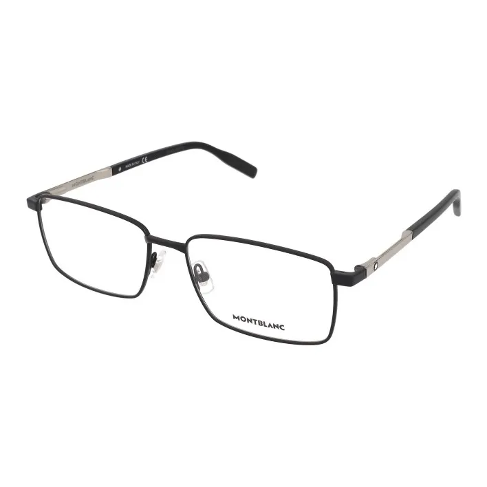 MONTBLANC Metal Rectangular Eyeglass Frames Men's Black-1