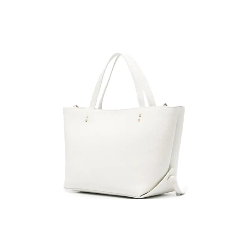 Chloe Grained Calfskin Tote Bag Shopping Bag Handbag Small Size Women's White-2