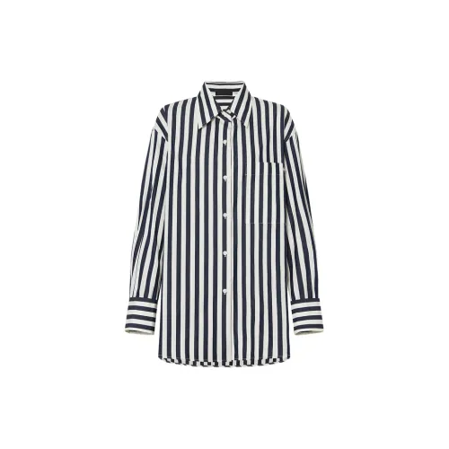 MO&CO Shirts Women's Blue/White Stripe