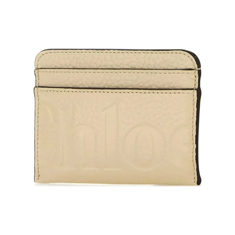 Chloe Leather Card Holder Women's Cream-1