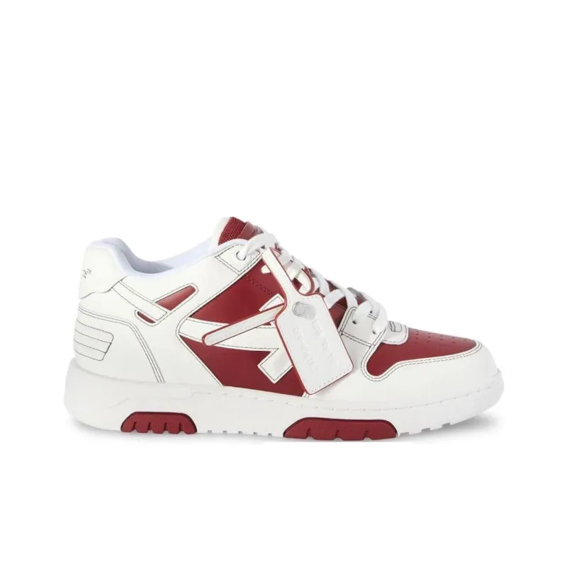 OFF WHITE Out Of Office Ooo Low Tops Brick Red White-1