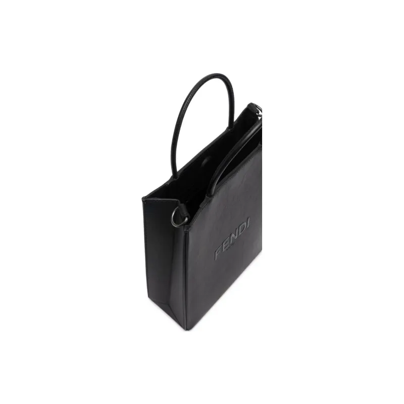 FENDI Calfskin Handbag Men's Black-5