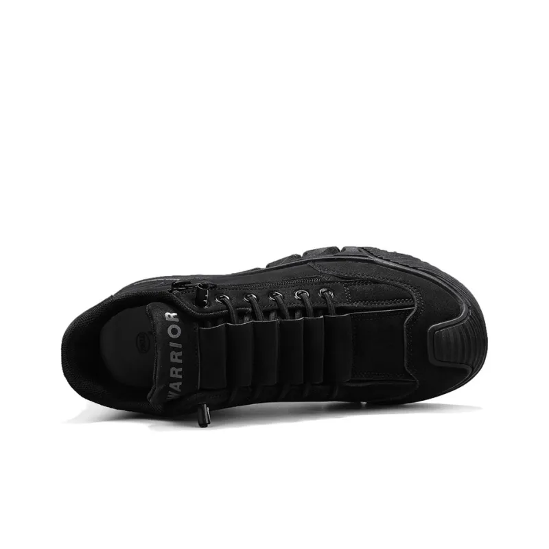 Warrior Slip on Slip on Shoes Abrasion Resistant Lightweight Slip Resistant Low Top Casual Shoes Men's Black-3