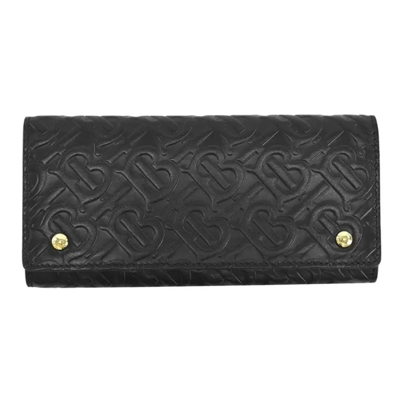 Burberry Leather Wallet Mini Women's Black-0