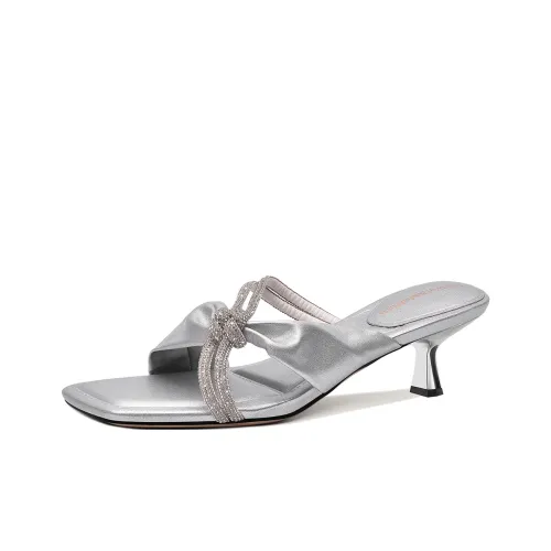 Lily Wei Slide Slippers Women's Silver