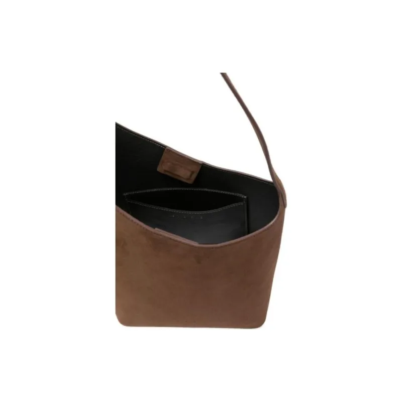 AESTHER EKME Suede One Shoulder Handbags Women's Chocolate-3