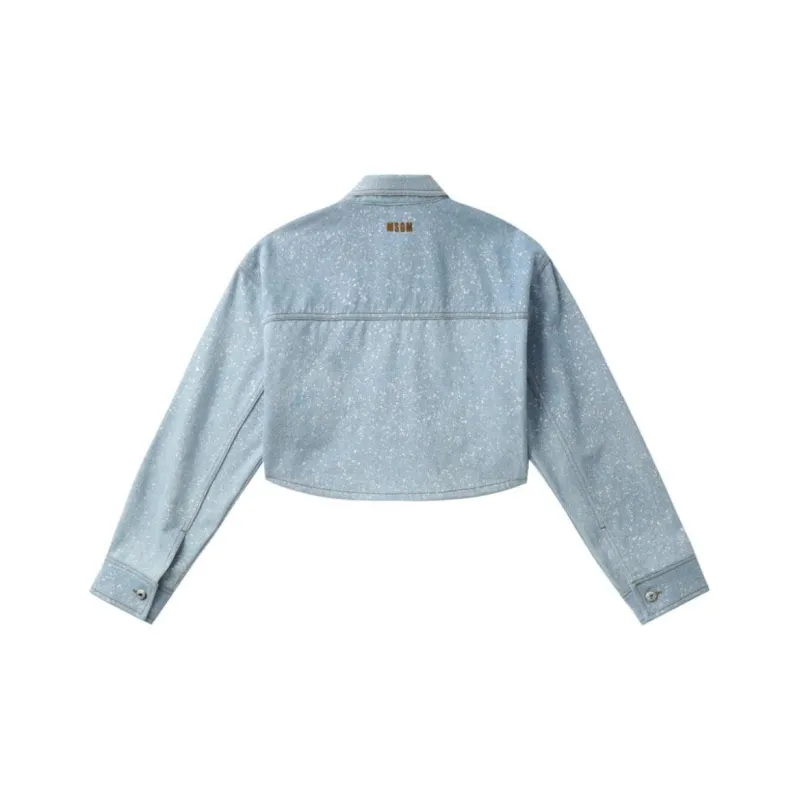 MSGM Glitter Cropped Jacket-1