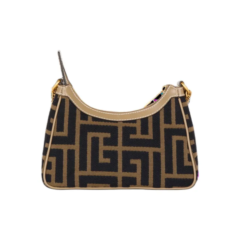 BALMAIN B ARMY Cotton Shoulder Bag, Crossbody Bag, Handbag Women's Black-3