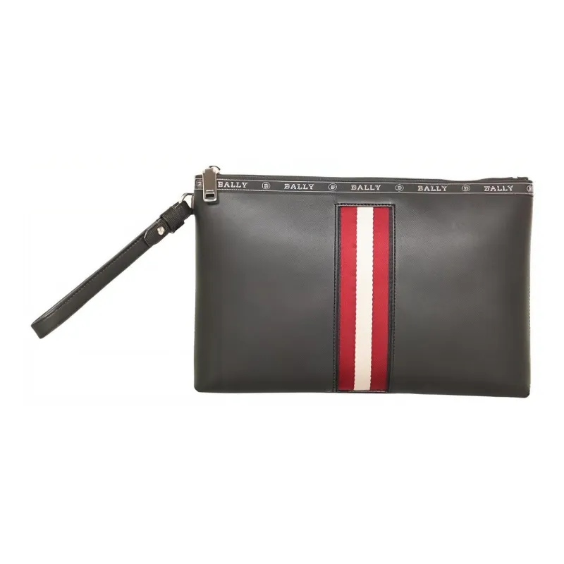 BALLY Cow Leather Handbag Medium Size Men's Black-1
