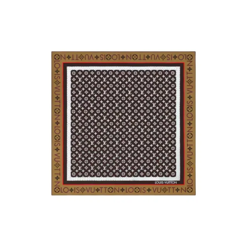 LOUIS VUITTON Silk Silk Scarves Women's Dark Brown-0