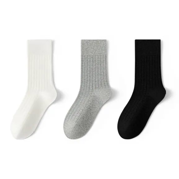 SHIWAJI Mid Calf Socks Women's 3 Pack-3