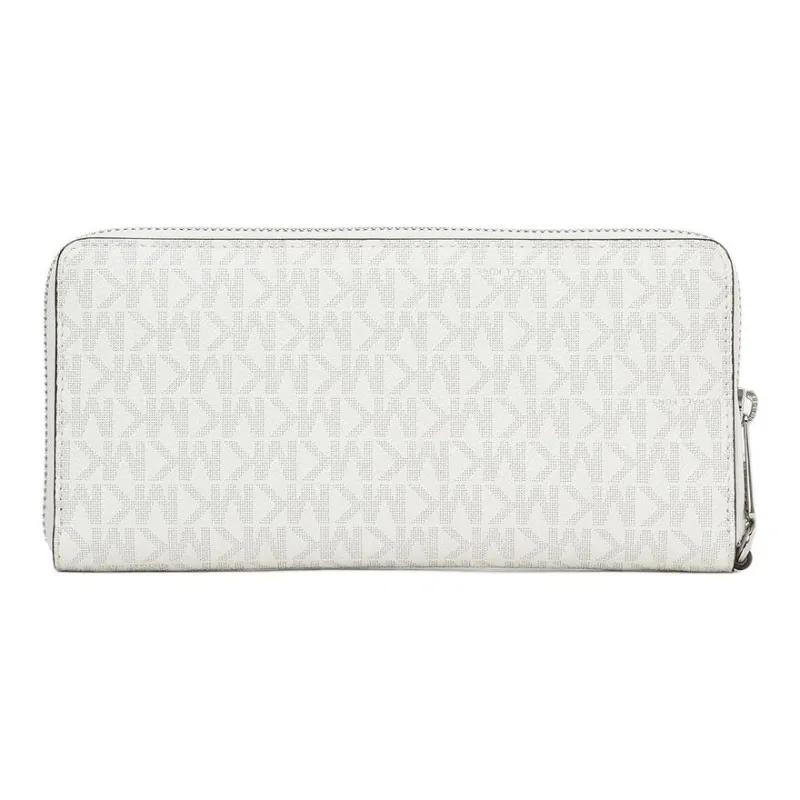 MICHAEL KORS Jet Set Travel Coated Canvas Wallet Large Size Women's Optical White-1