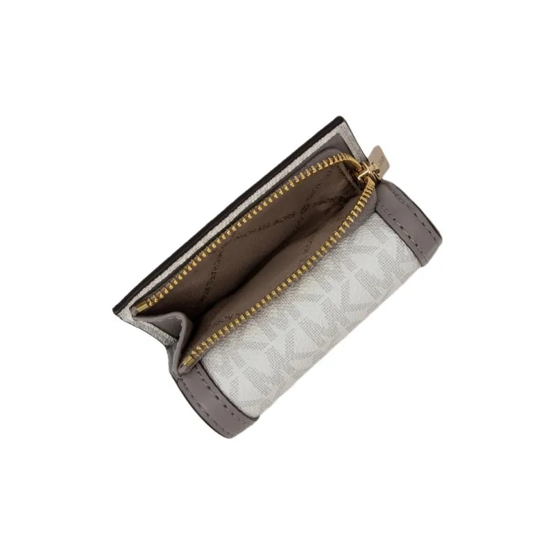 MICHAEL KORS Jet Set Travel Coated Canvas Wallet Extra Small Women's Glossy White-4