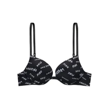 Victoria's Secret PINK WEAR EVERYWHERE Bra Women's Black Letter Print