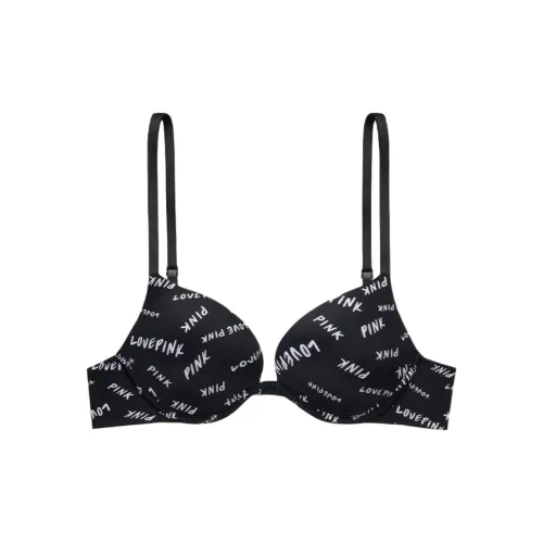 Victoria's Secret PINK WEAR EVERYWHERE Bra Women's Black Letter Print