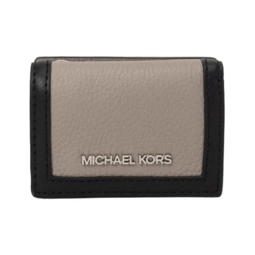 MICHAEL KORS Jet Set Travel Cow Leather Wallet Mini Women's Pearl Gray
