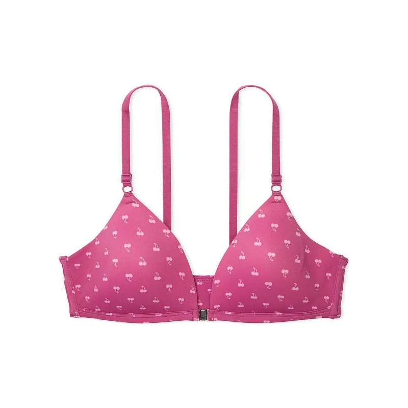 Victoria's Secret PINK Wear Everywhere Adaptive Wireless Front-Close/MMCP Bra Women's Midnight Fuchsia-0