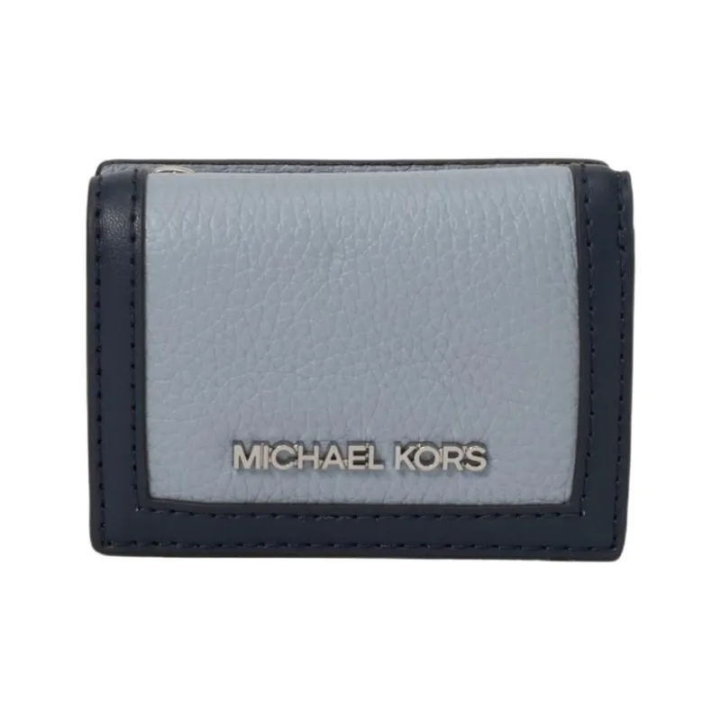 MICHAEL KORS Jet Set Travel Cow Leather Wallet Mini Women's Light Blue Multicolor-0