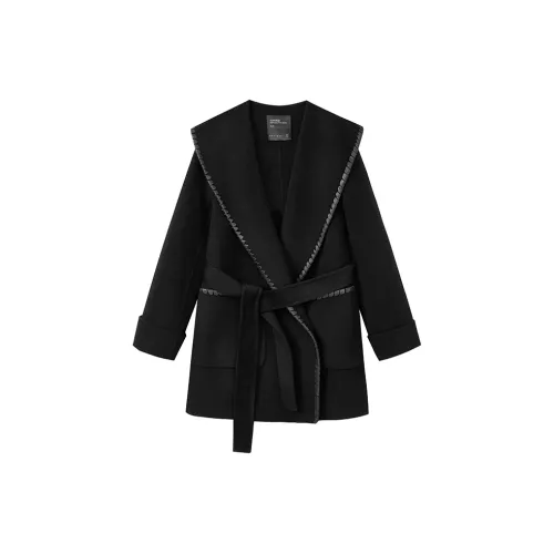 Yu Qianwen Coats Women's Black