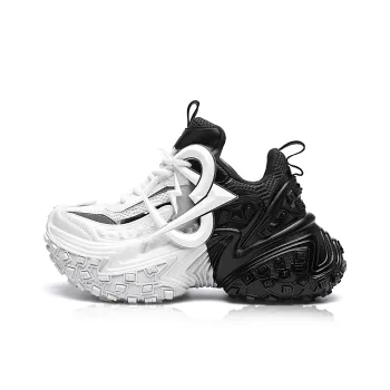 MVA Non slip Wear resistant Impact resistant Low Top Chunky Sneakers Unisex Black White