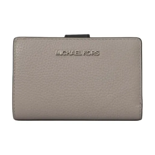 MICHAEL KORS Jet Set Travel Cow Leather Wallet Medium Size Women's Pearl Gray