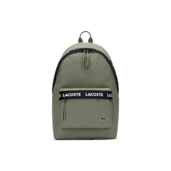 LACOSTE Fabric Backpack Large Size Unisex Clove Green