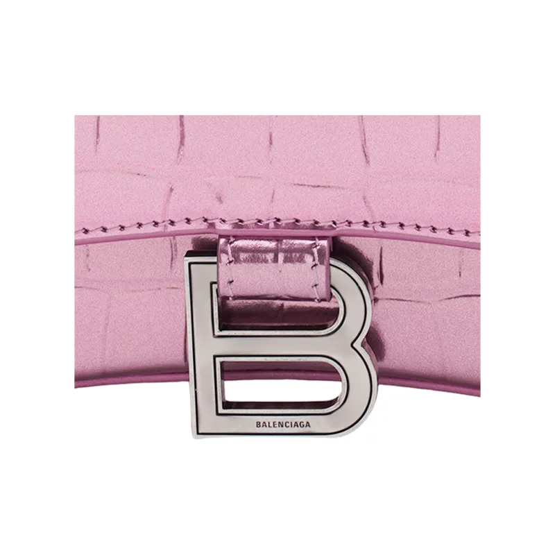 Balenciaga Hourglass Calfskin Hourglass Bag, Shoulder Bag, Crossbody Bag, Handbag Extra Small Women's Pink-7
