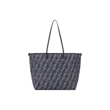 FENDI Calfskin Tote Bag, Shopping Bag, Handbag, Shoulder Bag Large Size Women's Dark Blue
