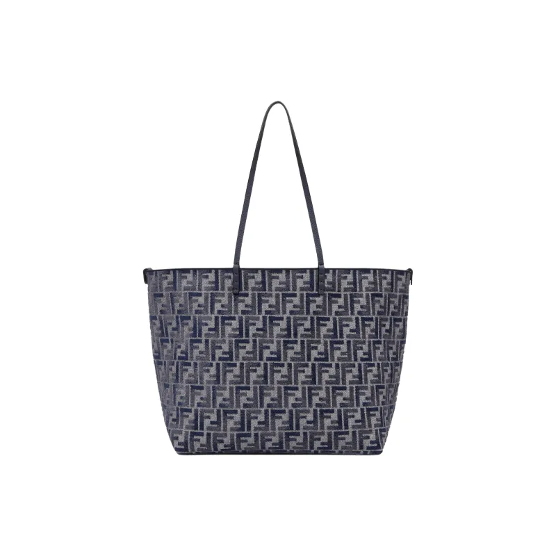 FENDI Calfskin Tote Bag, Shopping Bag, Handbag, Shoulder Bag Large Size Women's Dark Blue-0