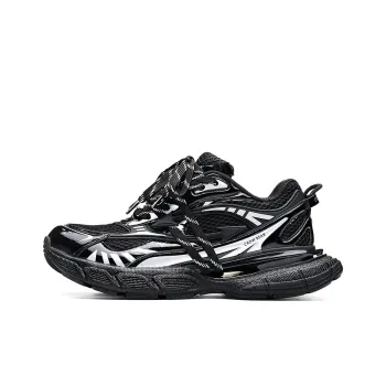 Crow Bear Genesis Series Low Top Chunky Sneakers Unisex Black Warrior