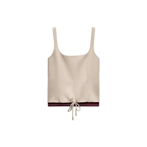 ZARA Trf Tank Tops Women's Apricot Cream