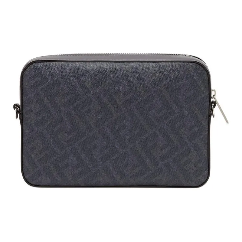 FENDI Calfskin Camera Bag, Shoulder Bag, Crossbody Bag Men's Gray-2