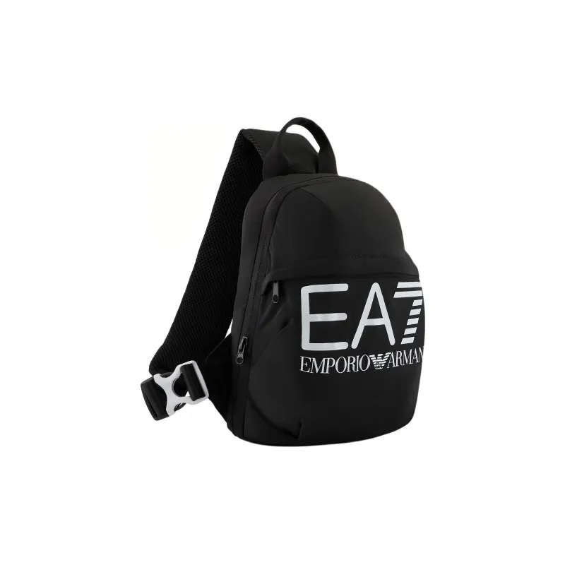 EMPORIO ARMANI Polyester One Shoulder Crossbody Bag, Sling Bag, Fanny Pack Unisex Black & White-1