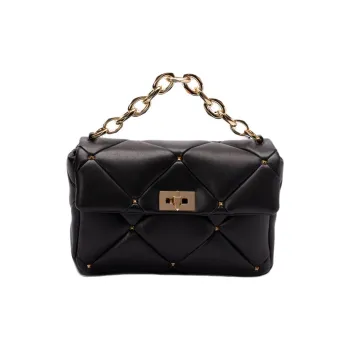 Valentino Lambskin Portable Crossbody Bag, Shoulder Bag Women's Black