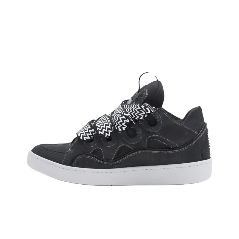 Lanvin Curb Low Top Skateboard Shoes Men's Black-0
