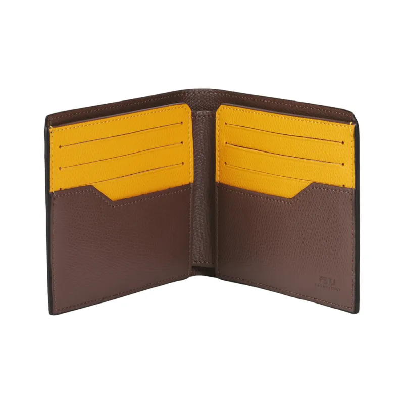 FENDI Fabric Wallet Men's Brown/Yellow-6