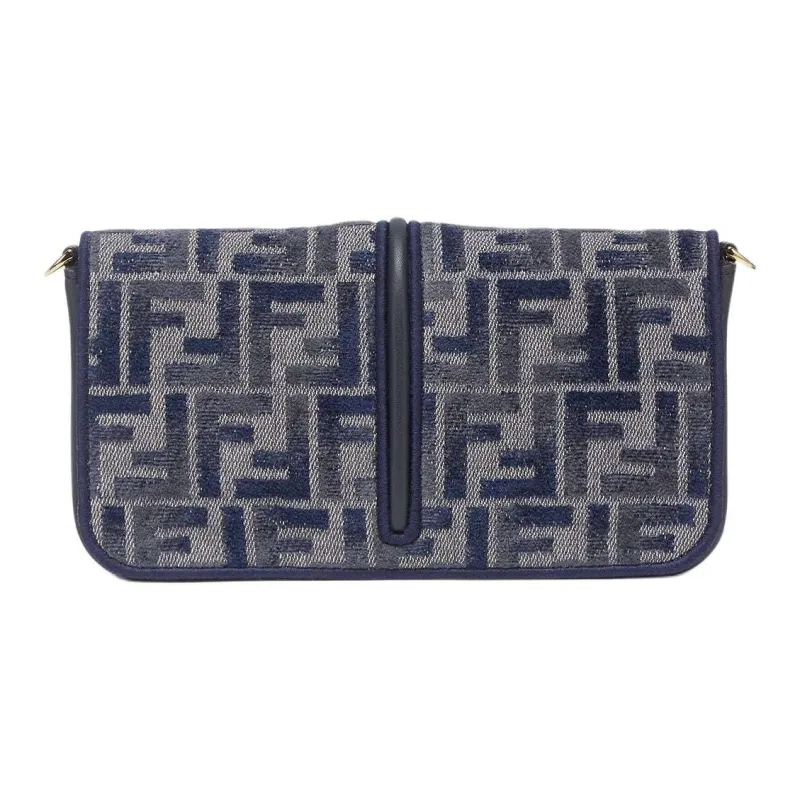 FENDI Fendigraphy Calfskin Wallet Women's Dark Blue-4
